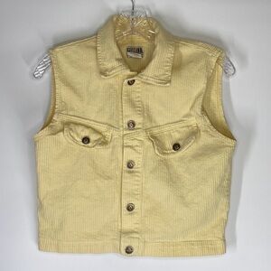 Vintage Steffano International Yellow Button Up Vest Size Medium